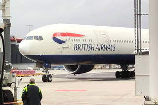 British Airways plane carrying Britain's William, Prince of Wales and Catherine, Princess of Wales arrive at Logan Airport