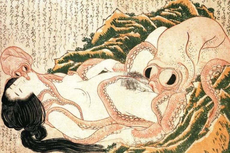 'Sonho da Mulher do Pescador' (1814), obra de Katsushika Hokusai