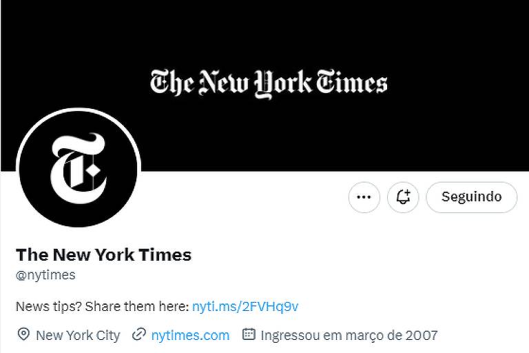 Hashtag - New York Times perde selo de verificado no Twitter 
