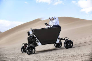A prototype of AstrolabÕs Flexible Logistics and Exploration Rover, which may get a ride to the moon on SpaceXÕs Starship spacecraft as soon as 2026. (Astrolab via The New York Times)