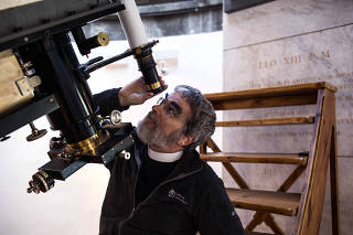 Brother Guy Consolmagno, director of the Vatican?s observatory in Albano, Italy, Oct. 24, 2017. (Nadia Shira Cohen/The New York Times)