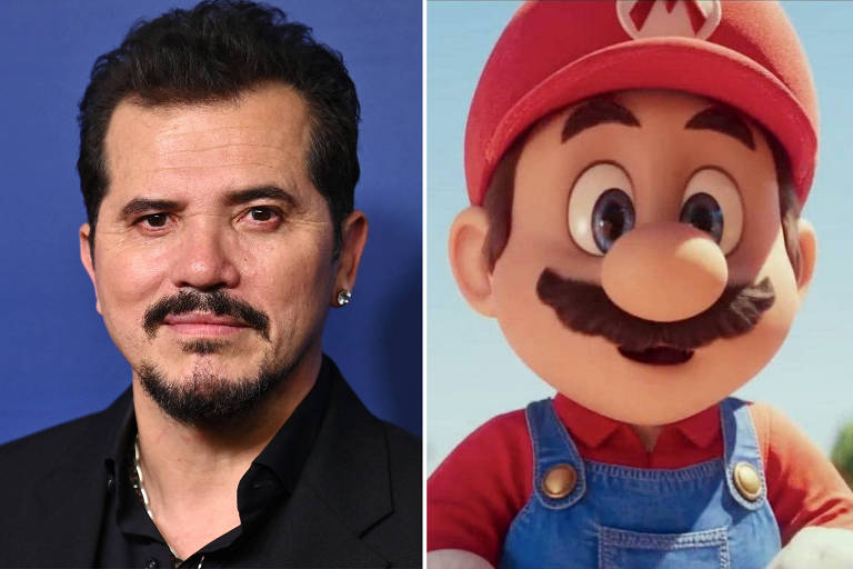 O ator Jonh Leguizamo (à esq.) e o Mario, cuja voz no idioma original é de Chris Pratt