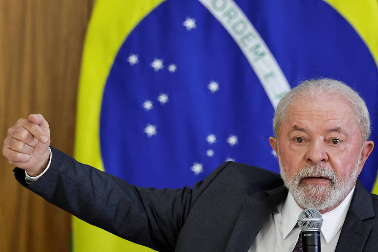 O presidente Lula durante encontro com jornalistas no Palácio do Planalto 