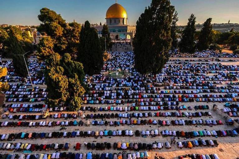 Os muçulmanos acreditam que o profeta Mohammed ascendeu ao céu da mesquita de Al-Aqsa