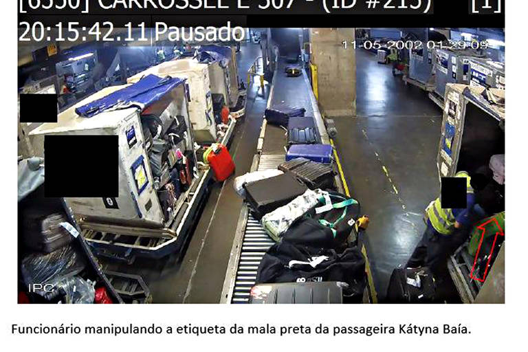 Imagens mostram evidências da troca de malas de brasileiras em Guarulhos