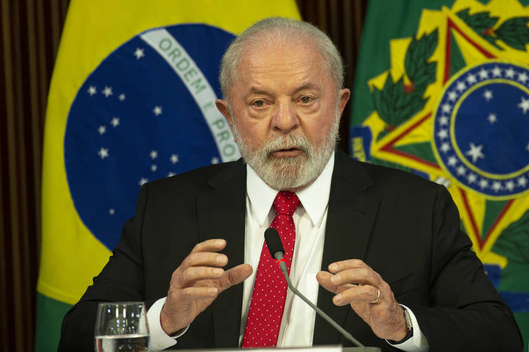 O presidente Lula durante evento com ministros do governo