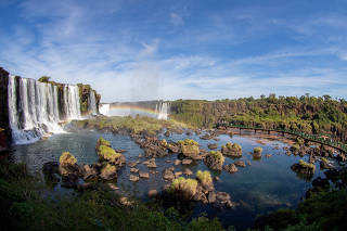General view of the The Iguazu Falls at the Iguazu National Park in Foz do Iguazu