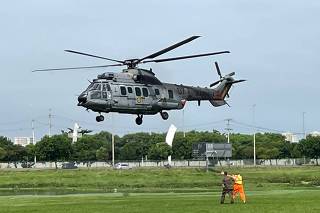 Helicóptero H225M decola com o ministro José Múcio (Defesa)