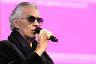 Singer Andrea Bocelli holds live concert event in Times Square ahead of the premiere of 