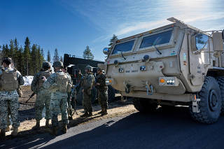 An American battalion arrives in Ostersund, Sweden