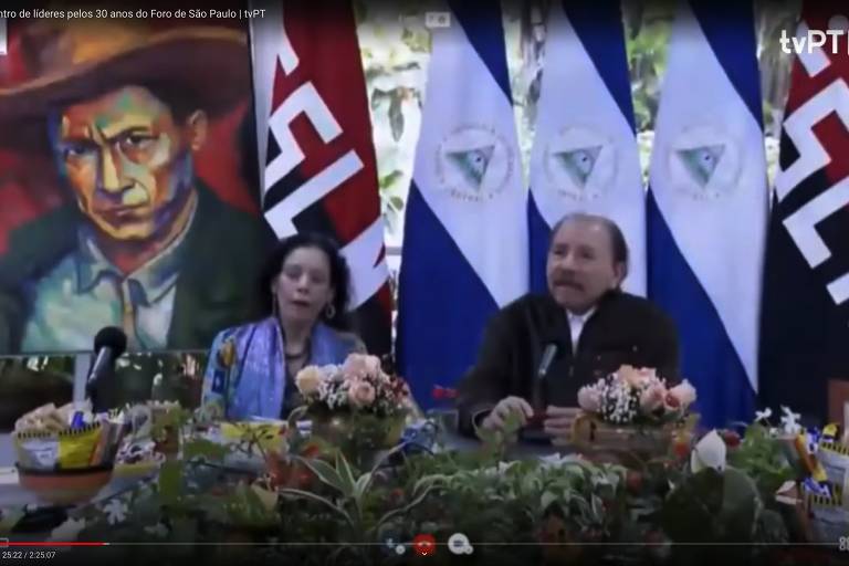 O ditador da Nicarágua, Daniel Ortega, e sua mulher, Rosario Murillo