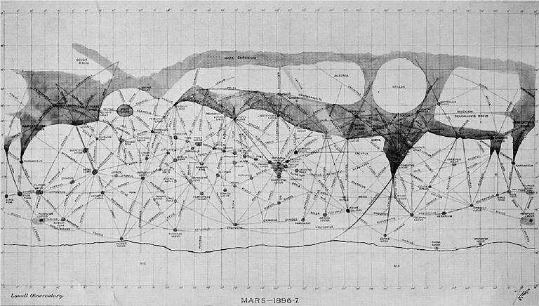 Desenho do planeta Marte divulgado pelo Observatório Lowell, em Flagstaff, Arizona (EUA)