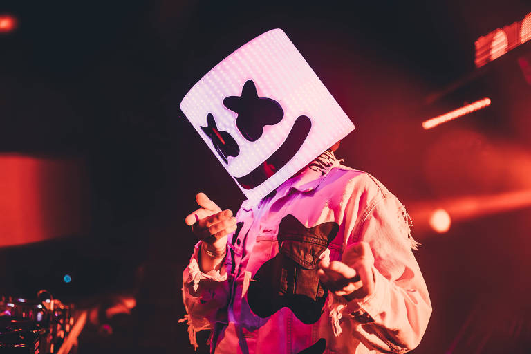 O DJ e produtor Marshmello em apresentação no Ultra Brasil de 2017