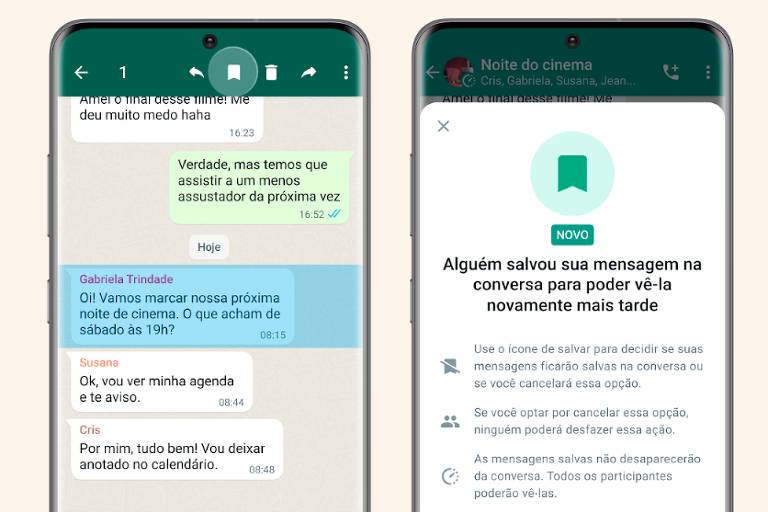 Novo recurso do WhatsApp permite salvar mensagens de conversas temporárias