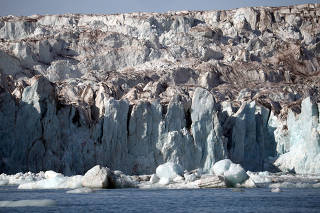 FILE PHOTO: The Wahlenberg Glacier is seen in Oscar II land at Spitsbergen in Svalbard