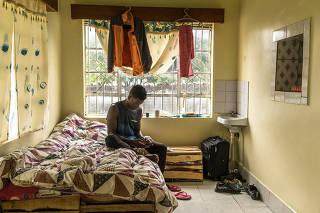 Mbajjwe Nimiro Wilson, 24, a gay man from Uganda, in a safe house in Kenya on April 14, 2023. (Brian Otieno/The New York Times)