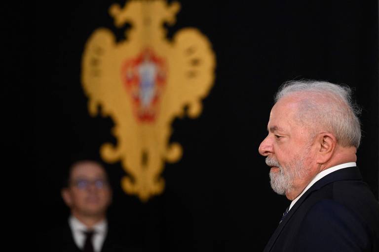 O presidente Luiz Inácio Lula da Silva no Palácio de Belém, em Lisboa, durante visita oficial a Portugal