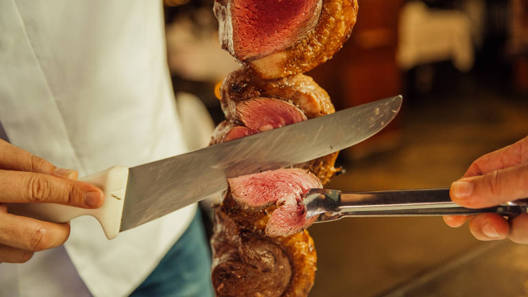 Corte de carne do Barbacoa, restaurante dedicado às carnes