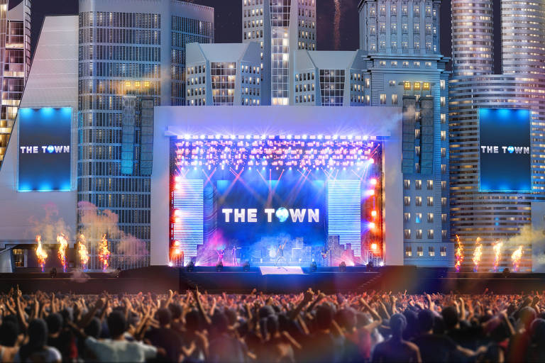 Ilustração do palco Skyline do The Town, festival em São Paulo do mesmo criador do Rock in Rio