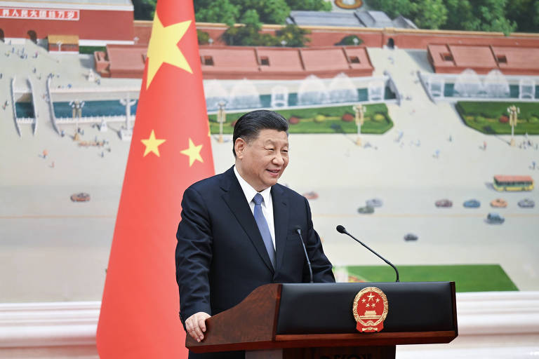 O líder chinês, Xi Jinping, durante evento no Grande Salão do Povo, em Pequim
