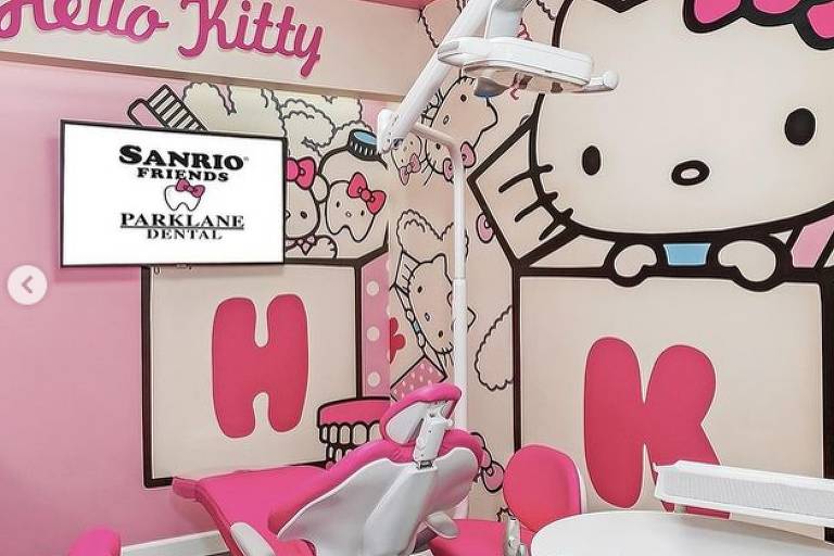 Consultório odontológico no tema Hello Kitty