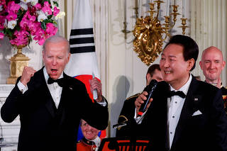 U.S. President Joe Biden hosts South Korea's President Yoon Suk Yeol at the White House