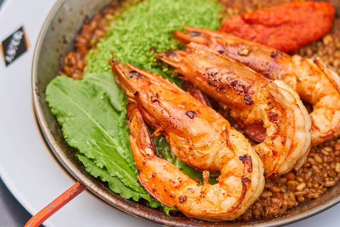 Arroz de camarão grelhado, novo prato do Astor