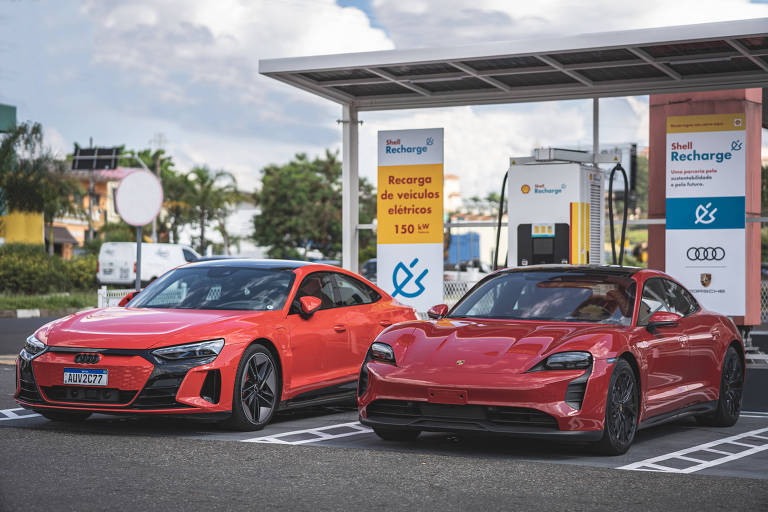 Posto Shell Recharge desenvolvido em parceria entre Raízen, Audi e Porsche
