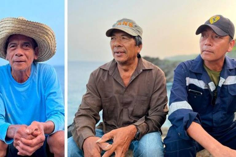 Pescadores em Itbayat: Antonio Villa, Daniel De Guzman e Cyrus Malupa