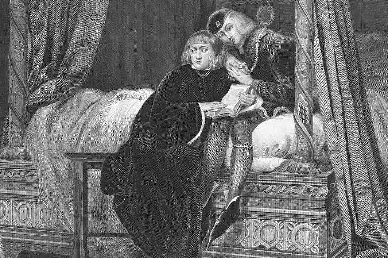 O rei inglês Edward 5º e seu irmão Richard, duque de York, em 1483