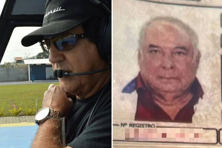 Renato Fernandes de Oliveira Júnior, 72 (à esq.), Orácio Morales, 74, que morreram no acidente com o hidroavião na represa Jaguari, em Bragança Paulista (SP)