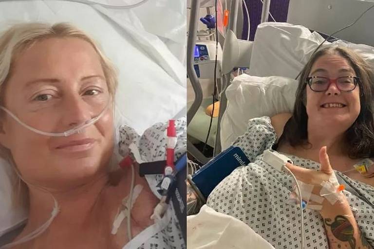 Duas mulheres em recuperação no hospital