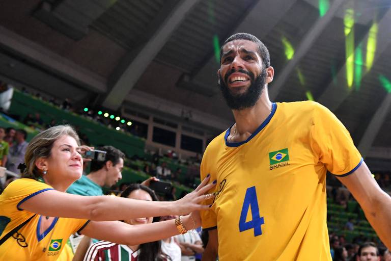 Wallace após partida do Brasil pelos Jogos Olímpicos do Rio, em 2016