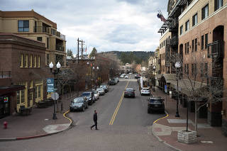 Downtown Bend, Ore., which has transformed in recent decades as newcomers have flocked to the city, on March 21, 2023. (Joe Kline/The New York Times)