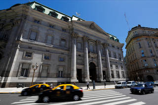 FILE PHOTO: A general view of the facade of Banco de la Nacion Argentina in Buenos Aires