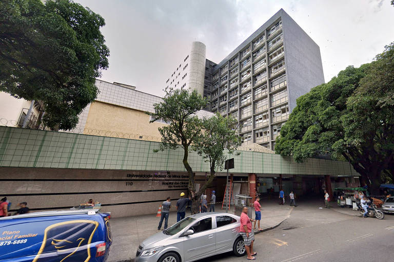 A foto mostra a fachada do Hospital das Clínicas, em Belo Horizonte, onde um bebê teve a cabeça arrancada durante parto.
