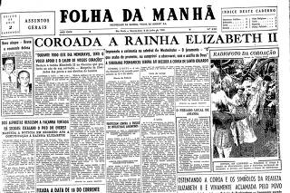Capa da Folha de 03/06/1953