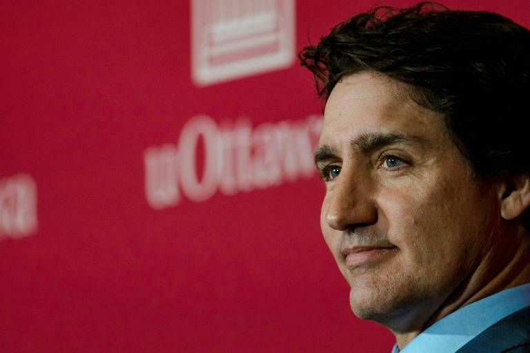 O premiê do Canadá, Justin Trudeau, em evento na Universidade de Ottawa