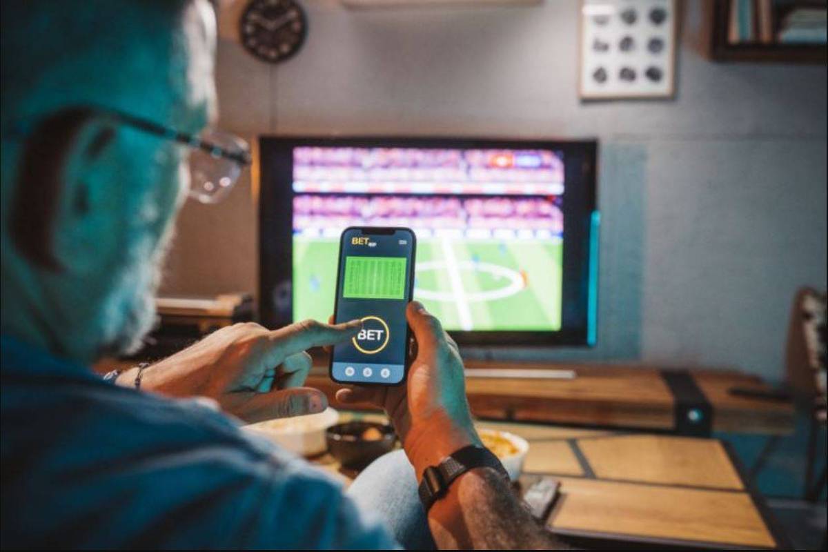 Esporte Que Aposta Em Linha Telefone Celular Com Campo De Futebol