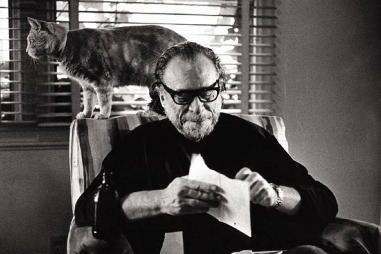 homem sentado de óculos escuros com gato em cima dele