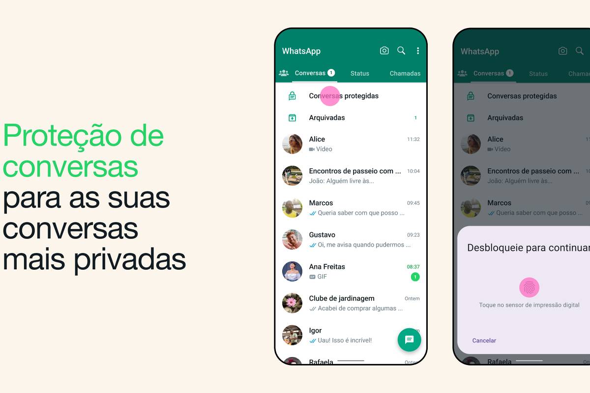 Whatsapp Lança Recurso De Proteção De Conversas Com Senha 15052023 Tec Folha 