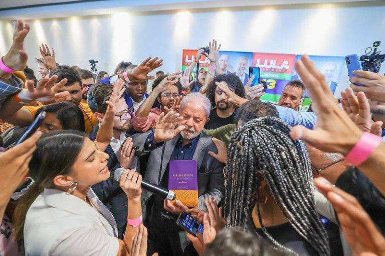 Lula em evento com evangélicos durante a campanha eleitoral de 2022