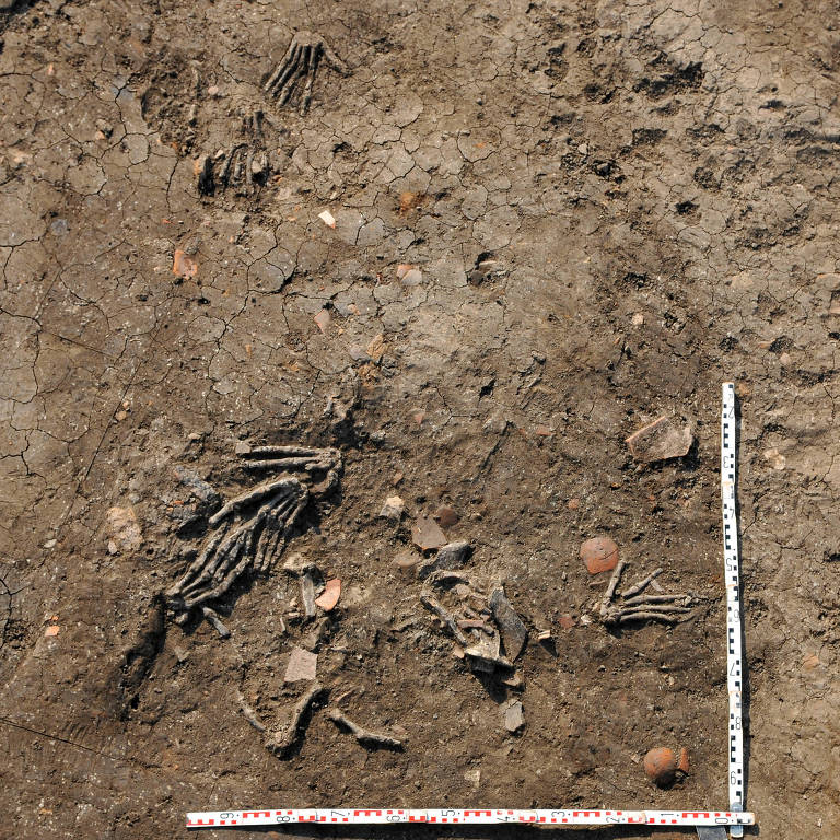 O local onde foram encontradas as 11 mãos direitas no sítio arqueológico de Tell el-Dab'a, no Egito