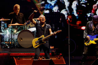 FILE PHOTO: American rock star Bruce Springsteen and The E Street band concert in Barcelona