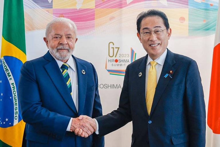 Premiê do Japão promete a Lula isenção de visto para brasileiros em reunião no G7