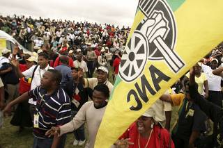 Supporters of ANC Deputy President Jacob Zuma sing and dance during the second day of the ANC conference in Polokwane