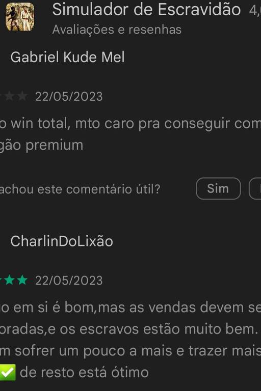 Jogo Simulador de Escravidão continua funcionando - 25/05/2023 - Cotidiano  - Folha