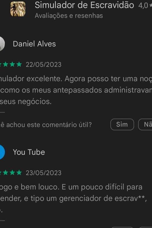 Loja do Google oferece o jogo 'Simulador de Escravidão' para 'fins de  entretenimento' – Tecnologia – CartaCapital