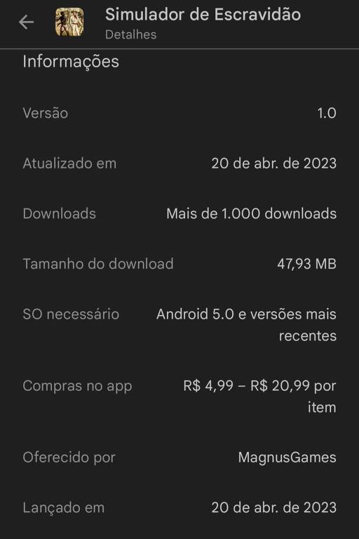 JOGO SIMULADOR de ESCRAVIDÃO é RAPIDAMENTE RETIRADO da PLAY STORE e  mostra que PL 2630 não é ÚTIL 