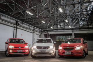 Volkswagen Up!, Fiat Mobi e Chevrolet Onix Joy